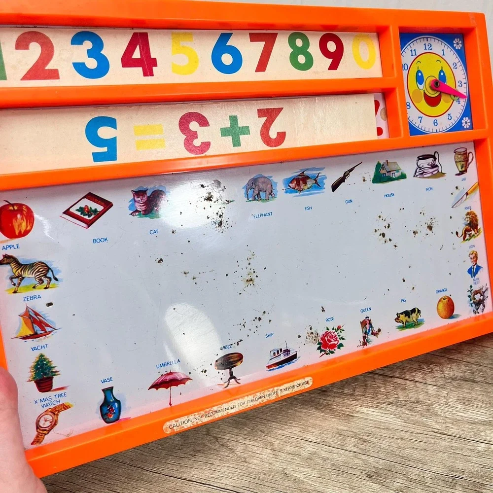 Vintage Educational Magnet Board: Nursery Decor with Letters‎ & Numbers